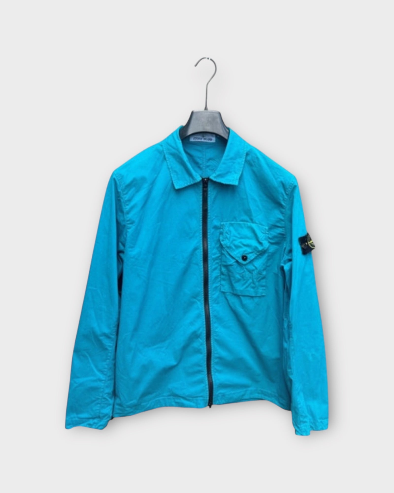 Single Pocket Full Zip Badge Overshirt