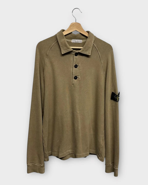 Pullover Quarter Button Up Long Sleeved Polo