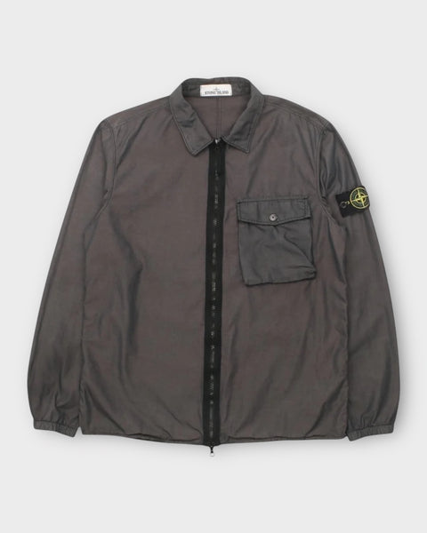 Single Pocket Full Zip Badge Overshirt