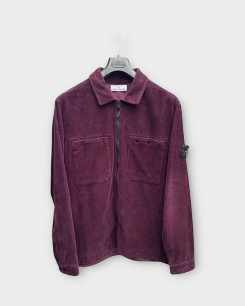 Corduroy Full Zip Badge Overshirt
