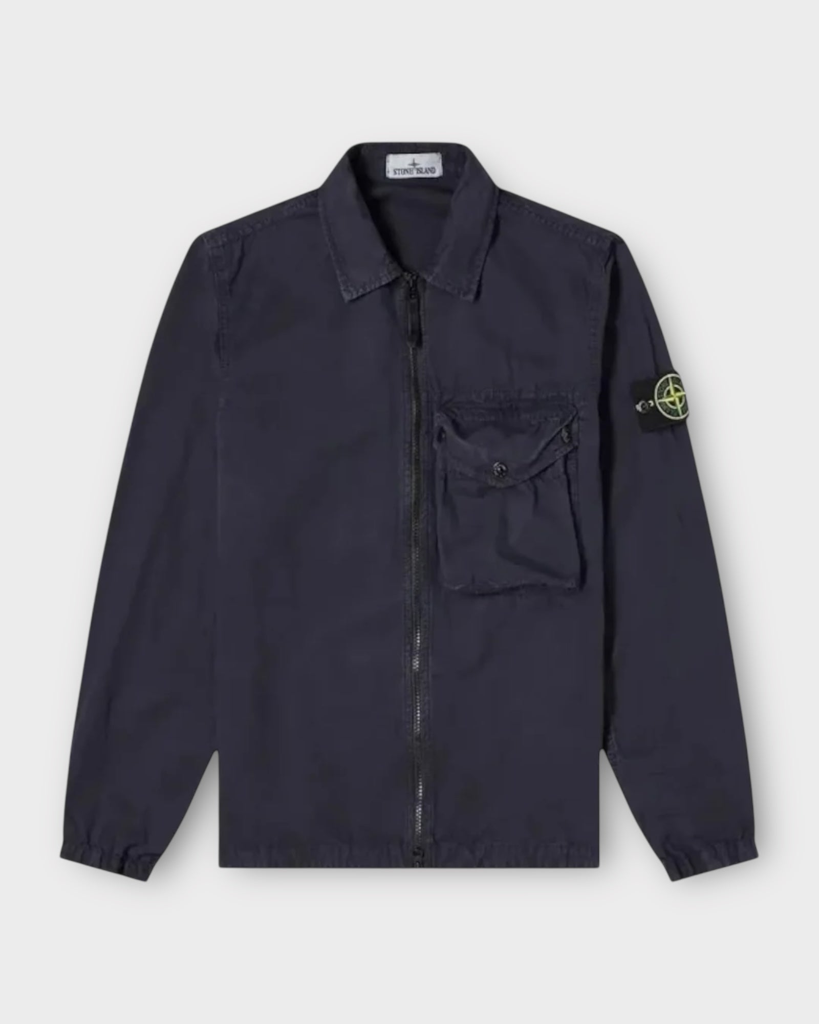 Single Pocket Full Zip Badge Overshirt