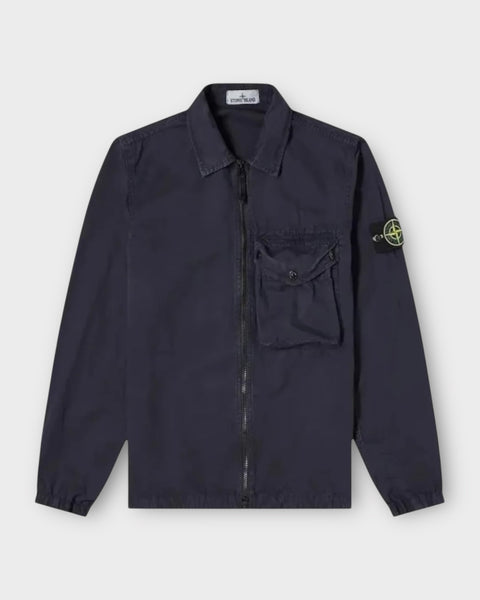 Single Pocket Full Zip Badge Overshirt