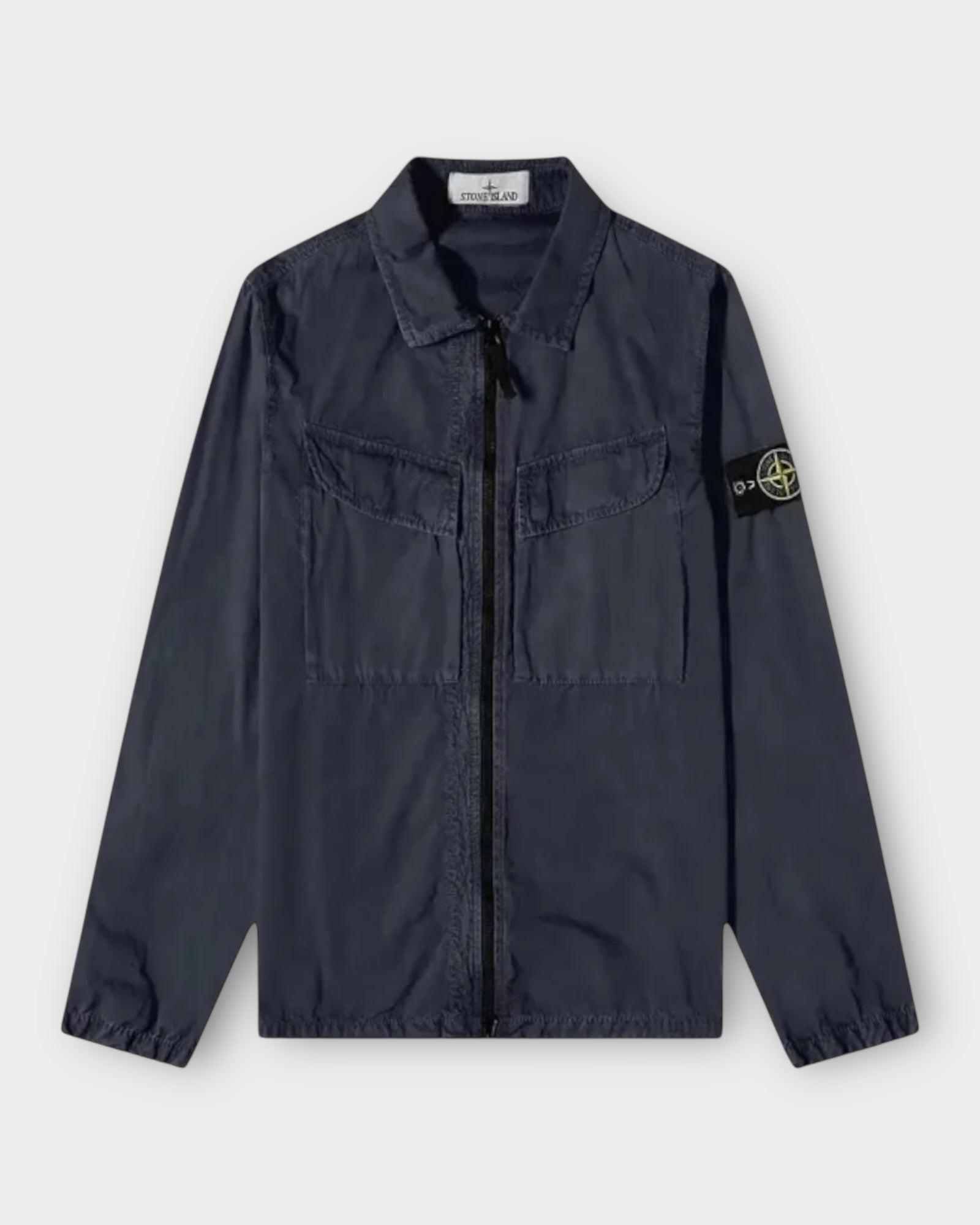 Double Pocket Full Zip Badge Overshirt
