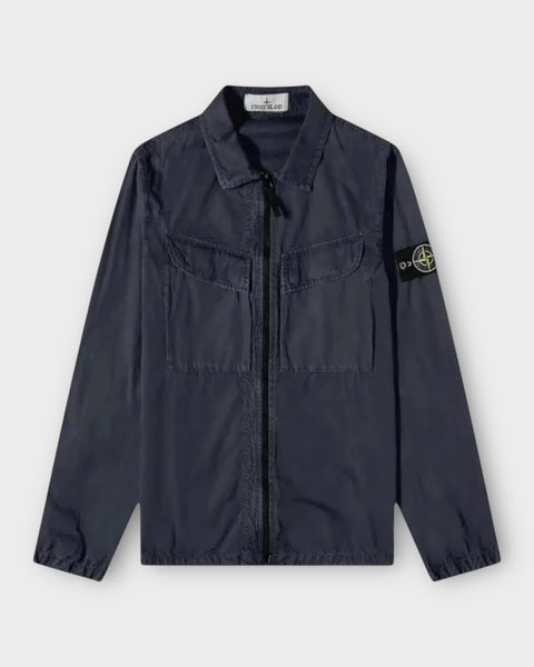 Double Pocket Full Zip Badge Overshirt