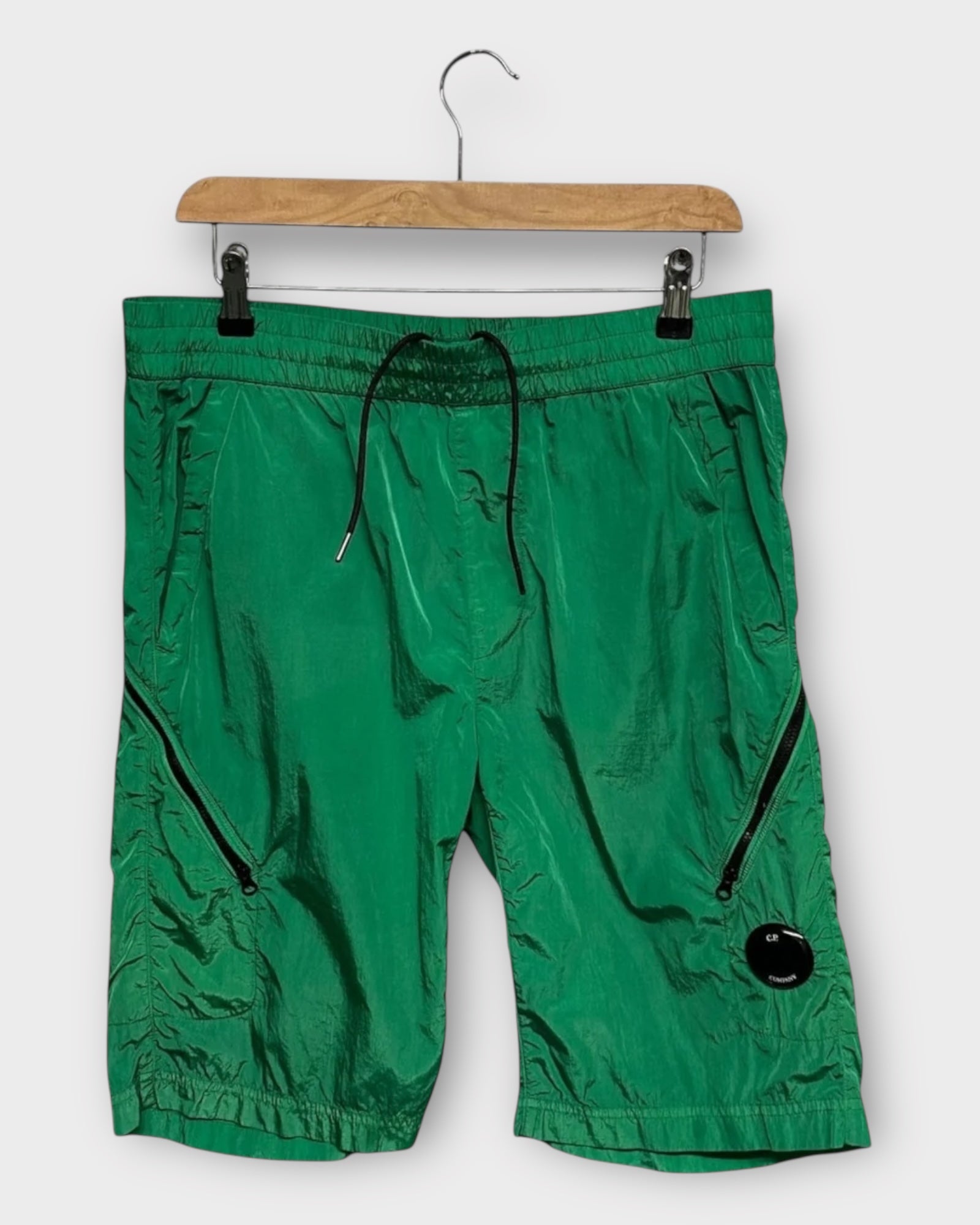 Chrome Nylon Cargo Shorts With Micro Lens