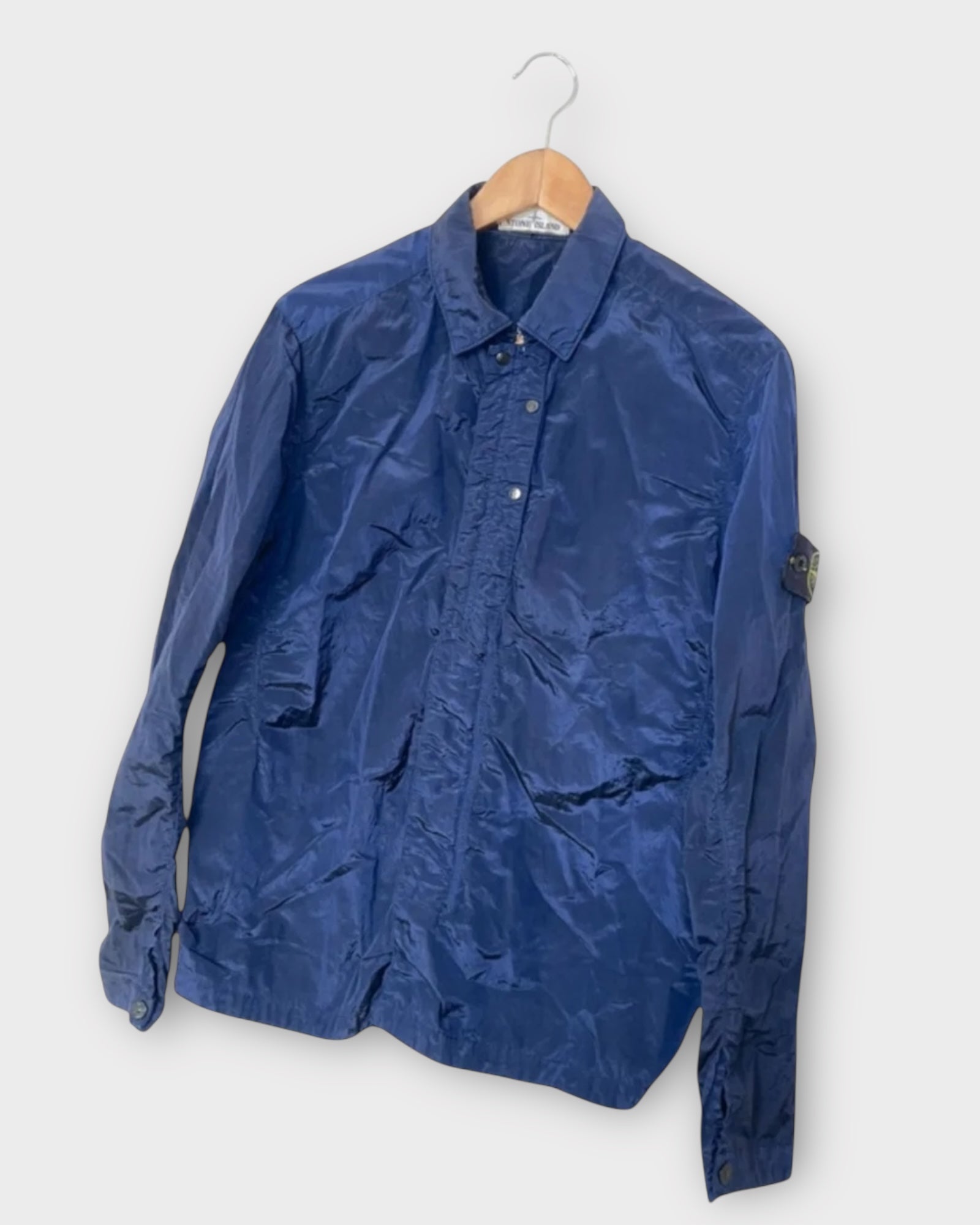 Nylon Metal Zip Up Overshirt