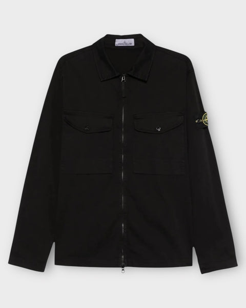 Double Pocket Full Zip Badge Overshirt