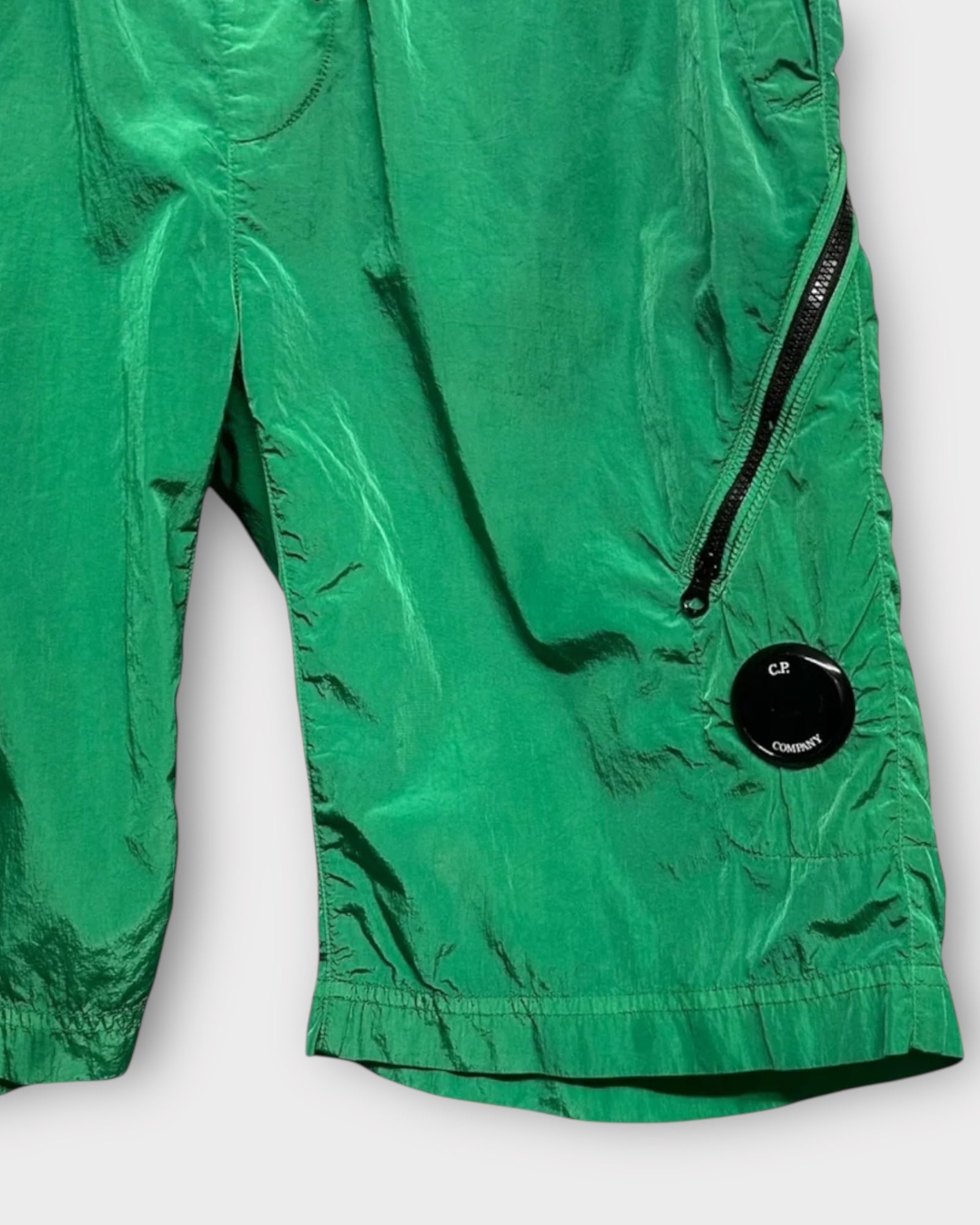 Chrome Nylon Cargo Shorts With Micro Lens