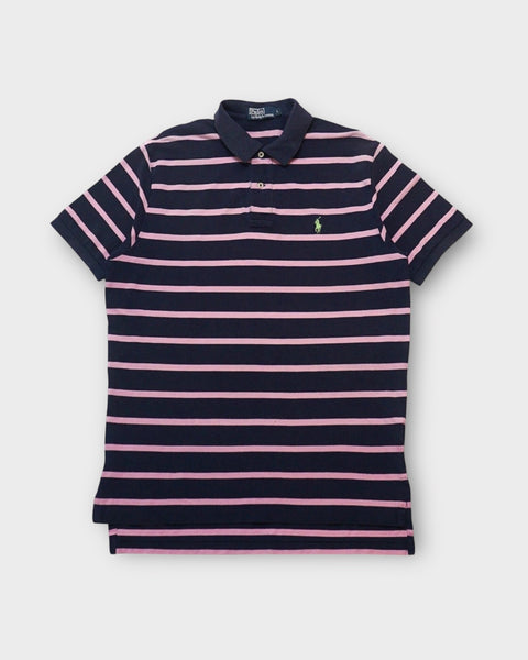 Short Sleeve Custom Fit Striped Polo