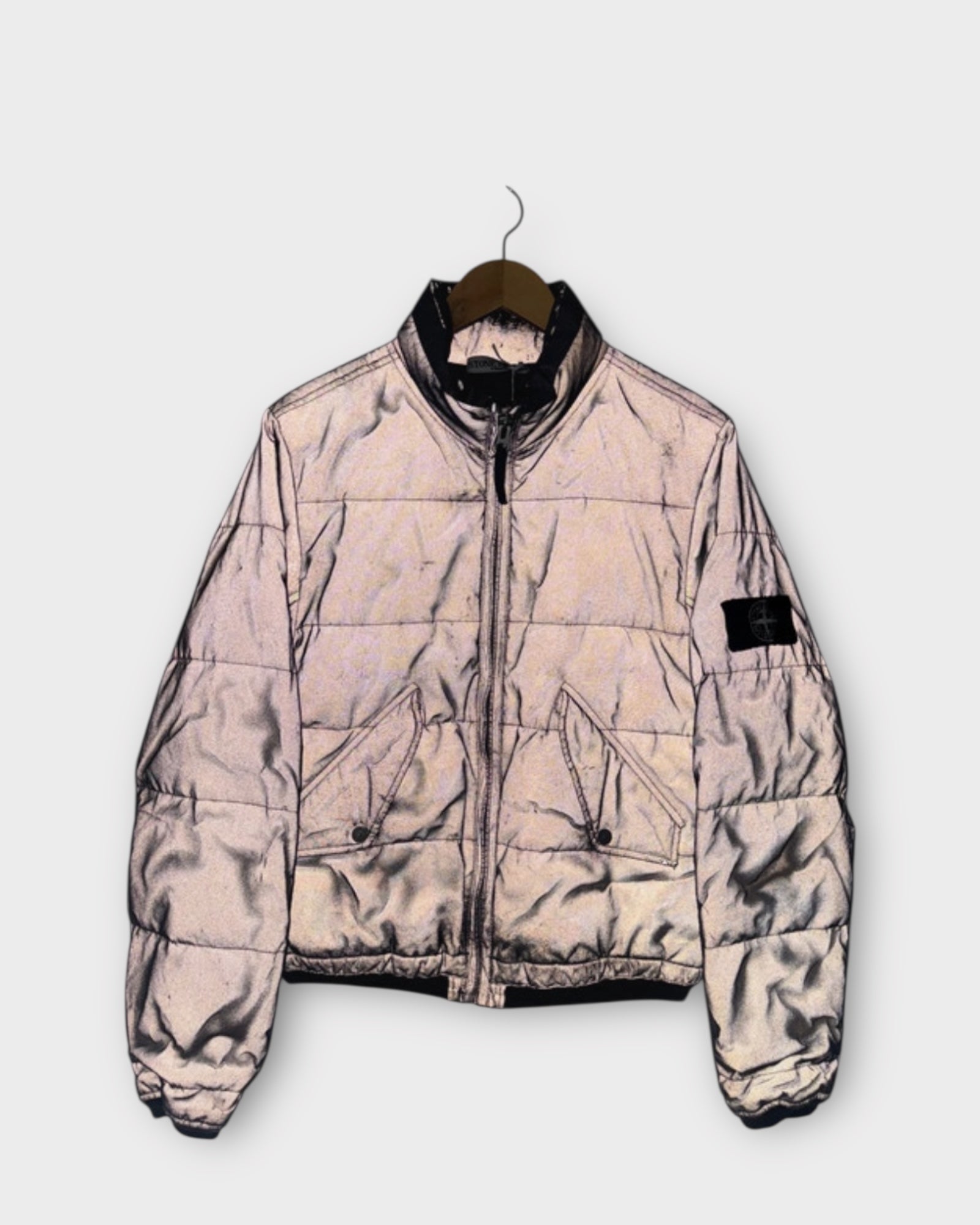 Mesh Reflective Special Process Quilted Jacket