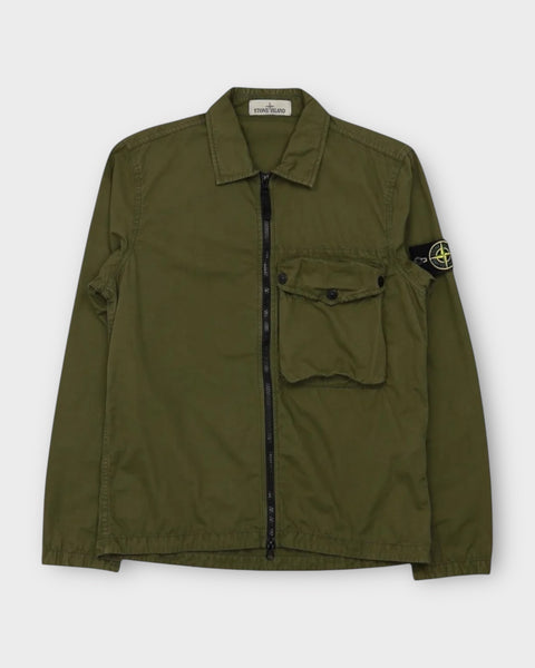 Single Pocket Full Zip Badge Overshirt