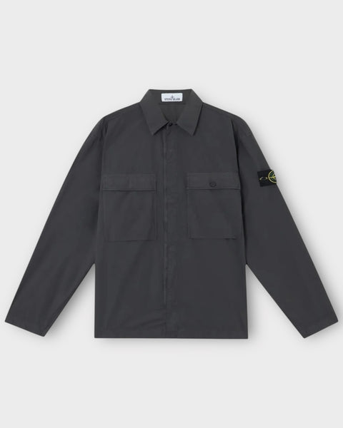 Double Pocket Full Zip Badge Overshirt
