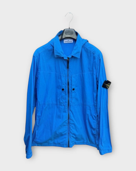 Hooded Zip Up Badge Overshirt
