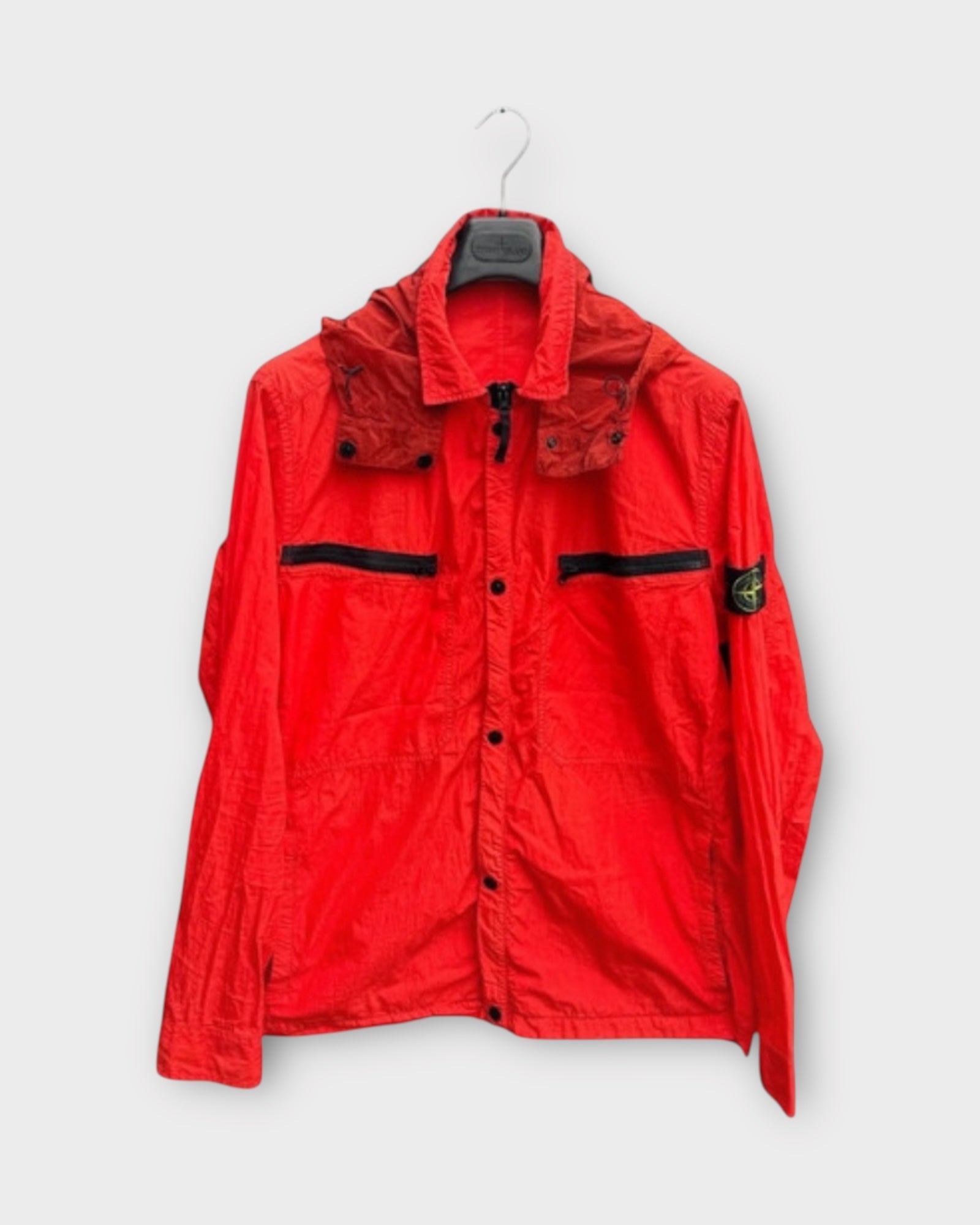 Nylon Metal Hooded Badge Overshirt