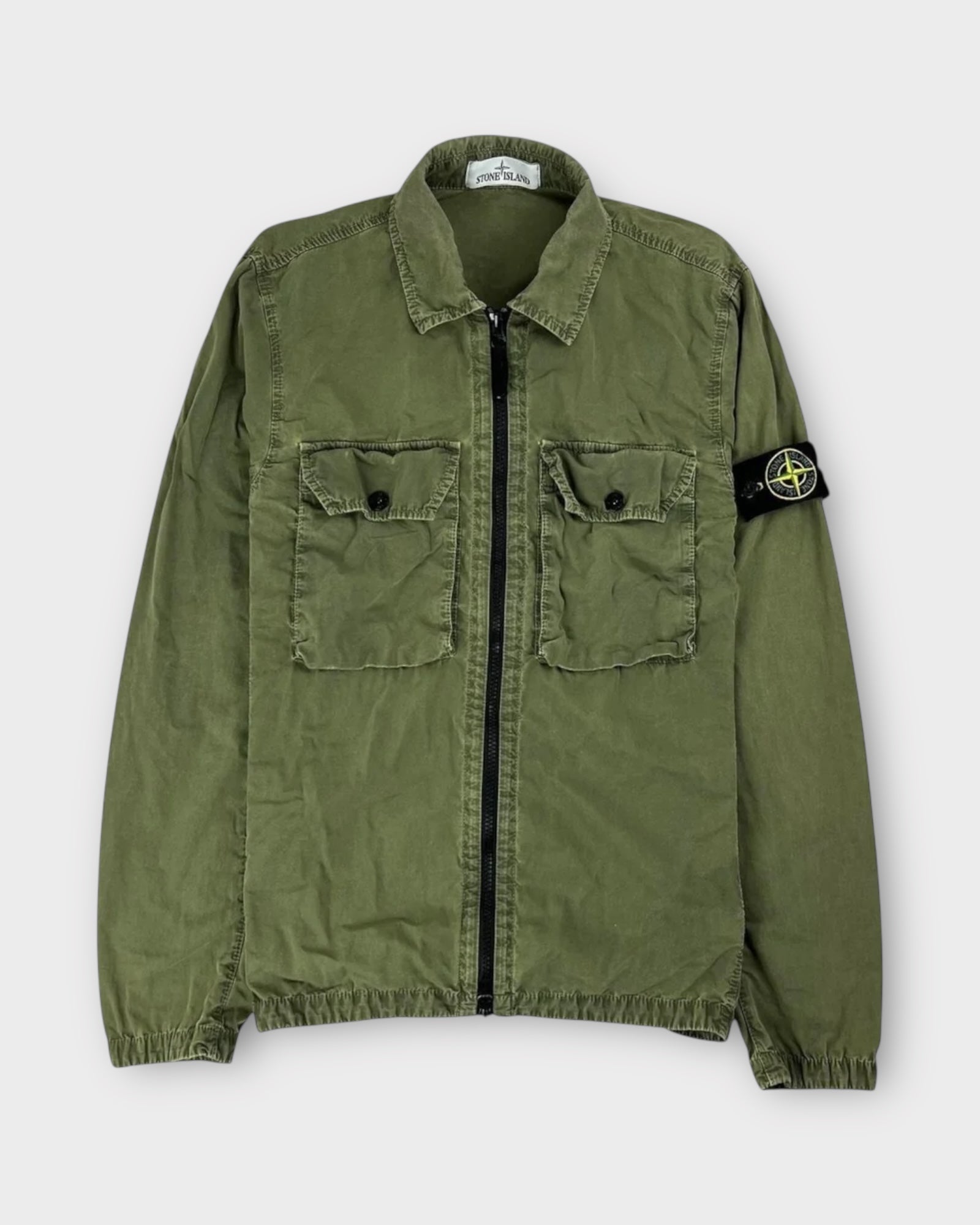 Double Pocket Full Zip Badge Overshirt