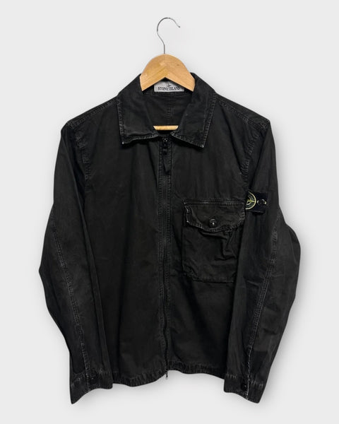 Zip Up Front Pocket Overshirt