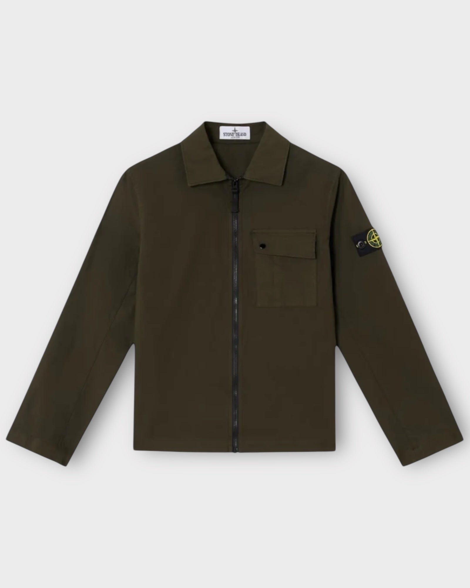 Single Pocket Full Zip Badge Overshirt
