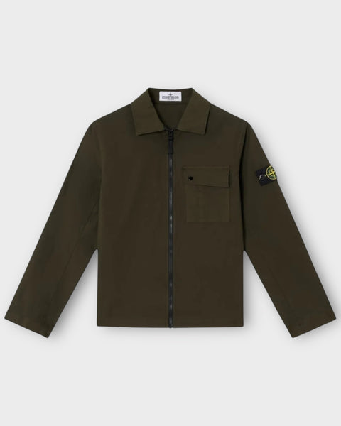 Single Pocket Full Zip Badge Overshirt