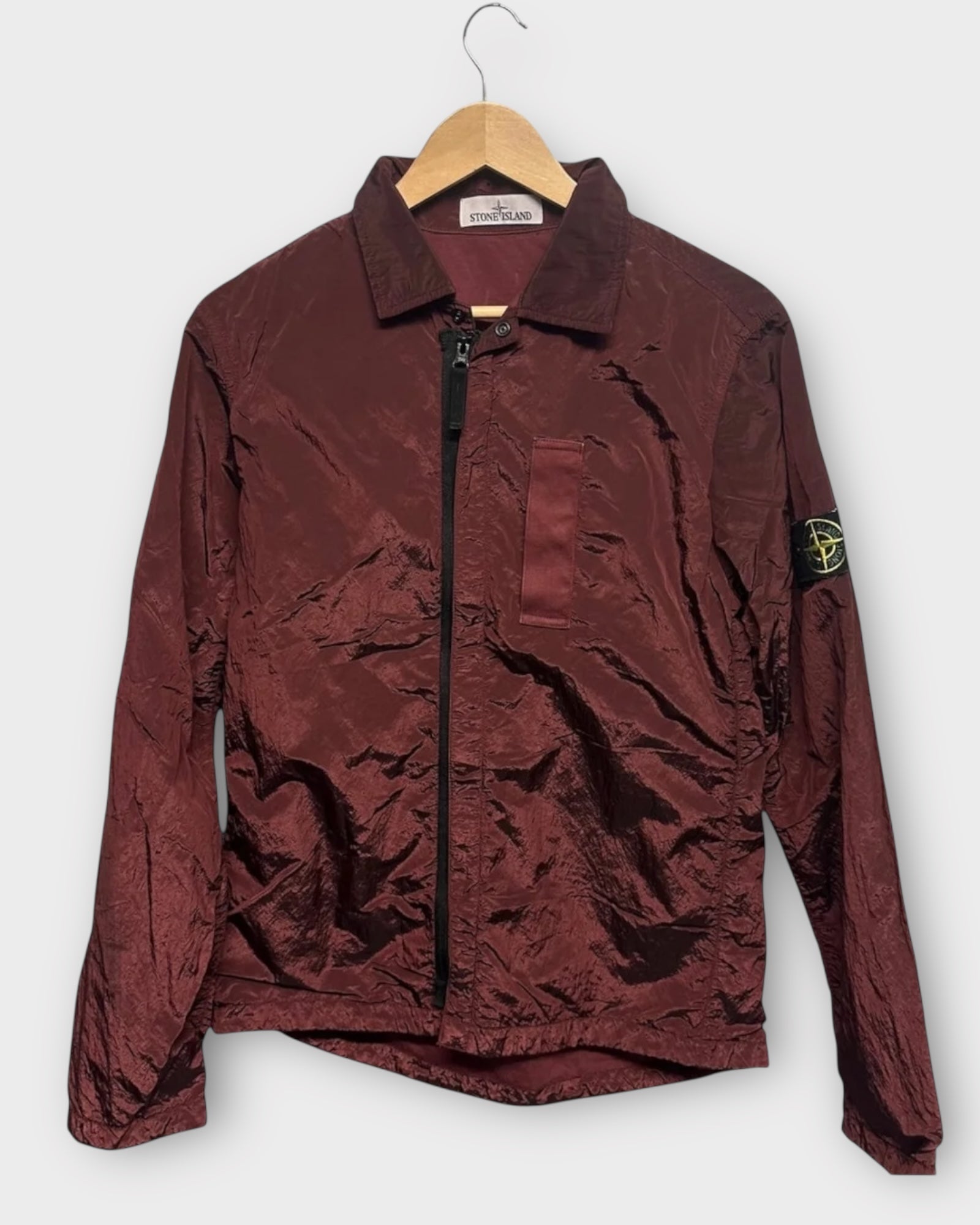 Single Pocket Zip Up Nylon Overshirt