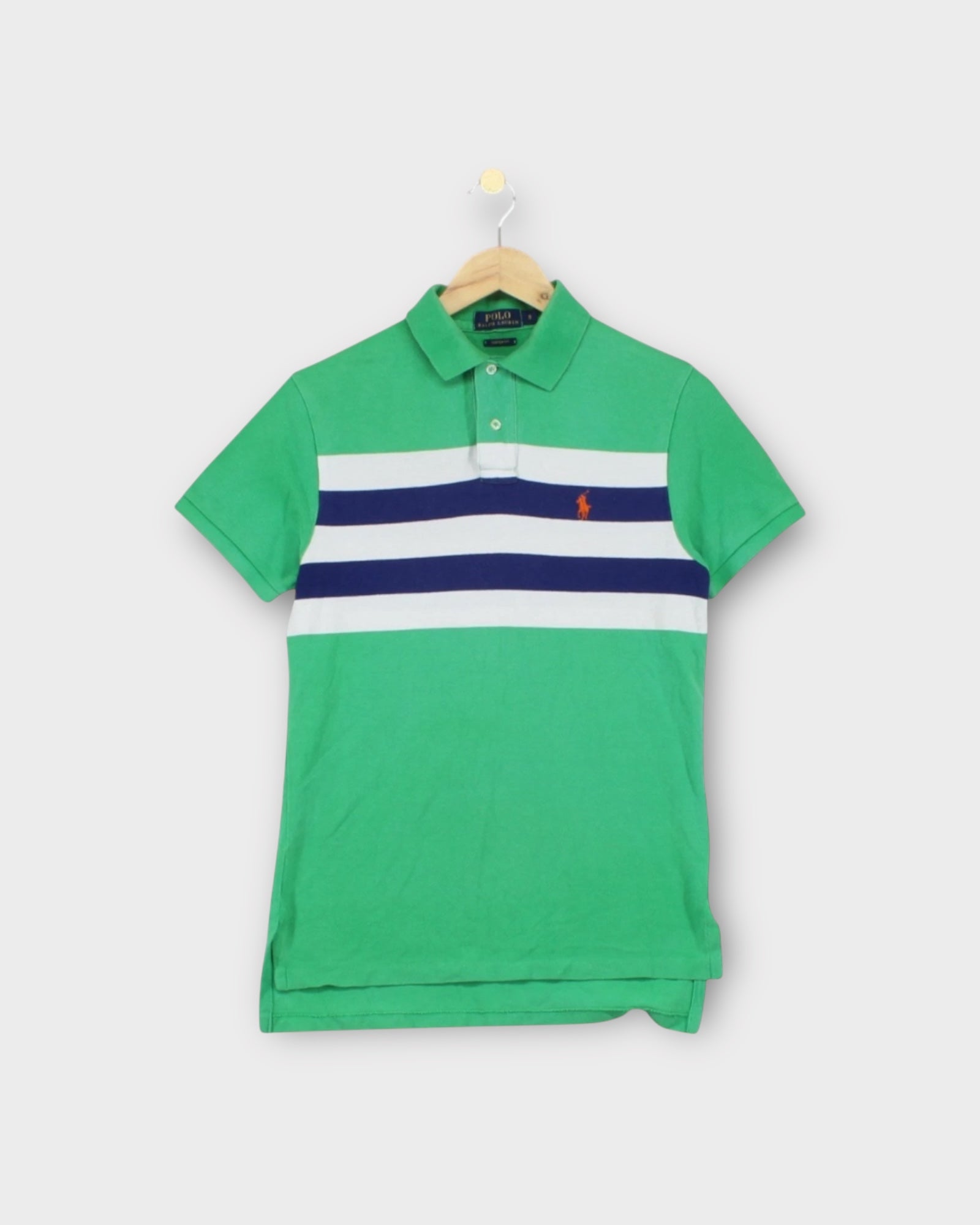 Short Sleeve Custom Fit Striped Polo