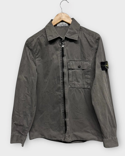 Single Pocket Full Zip Badge Overshirt